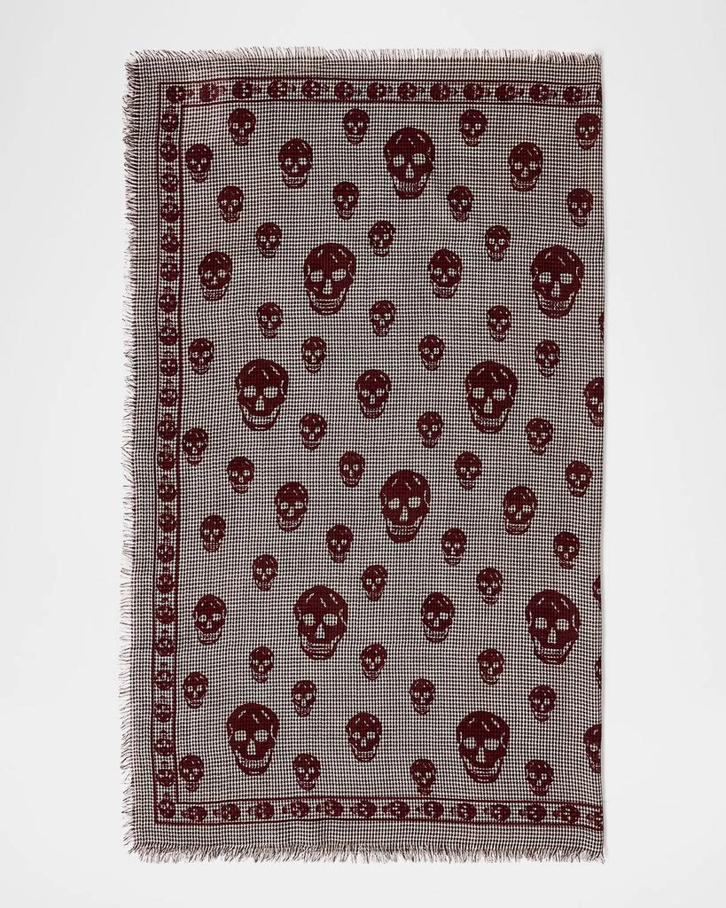 Alexander McQueen Men's Skull Houndstooth Scarf 5