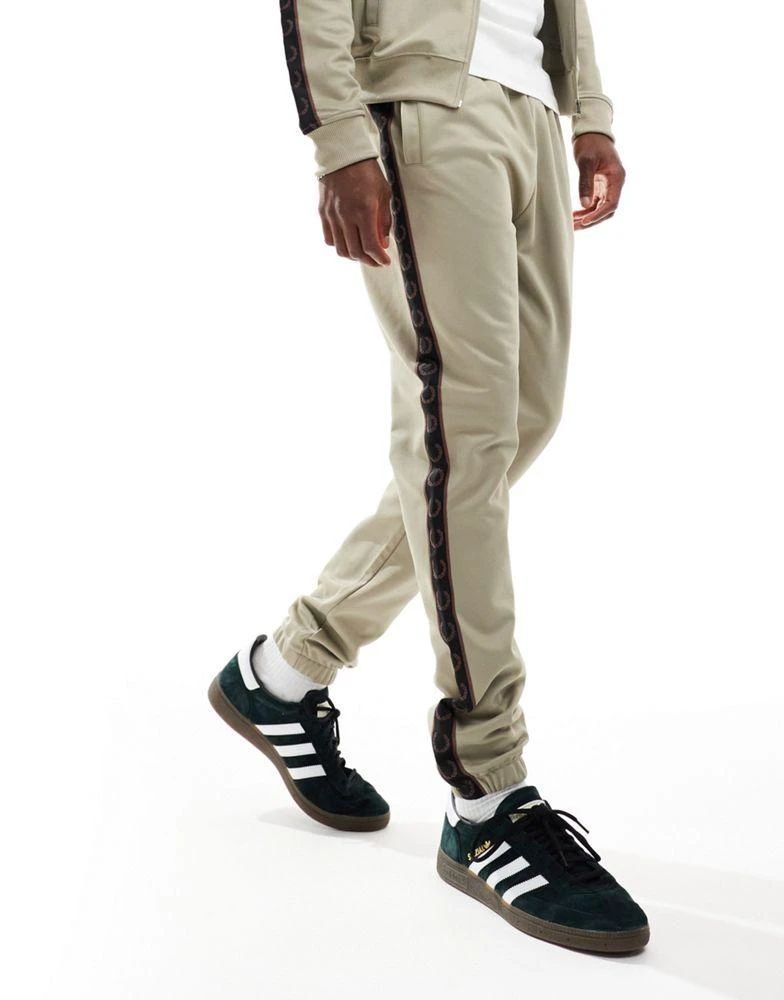 Fred Perry Fred Perry co-ord contrast taped track pants in beige 3