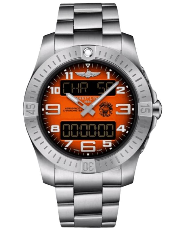 Breitling Aerospace Chronospace Military B70 Orbiter Quartz Chronograph Red Digital Analog Dial Titanium Men s Watch EB70101A1O1E1