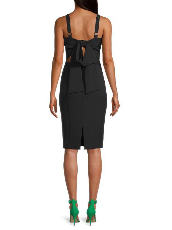 Black Halo Sybil Back-Bow Sheath Dress