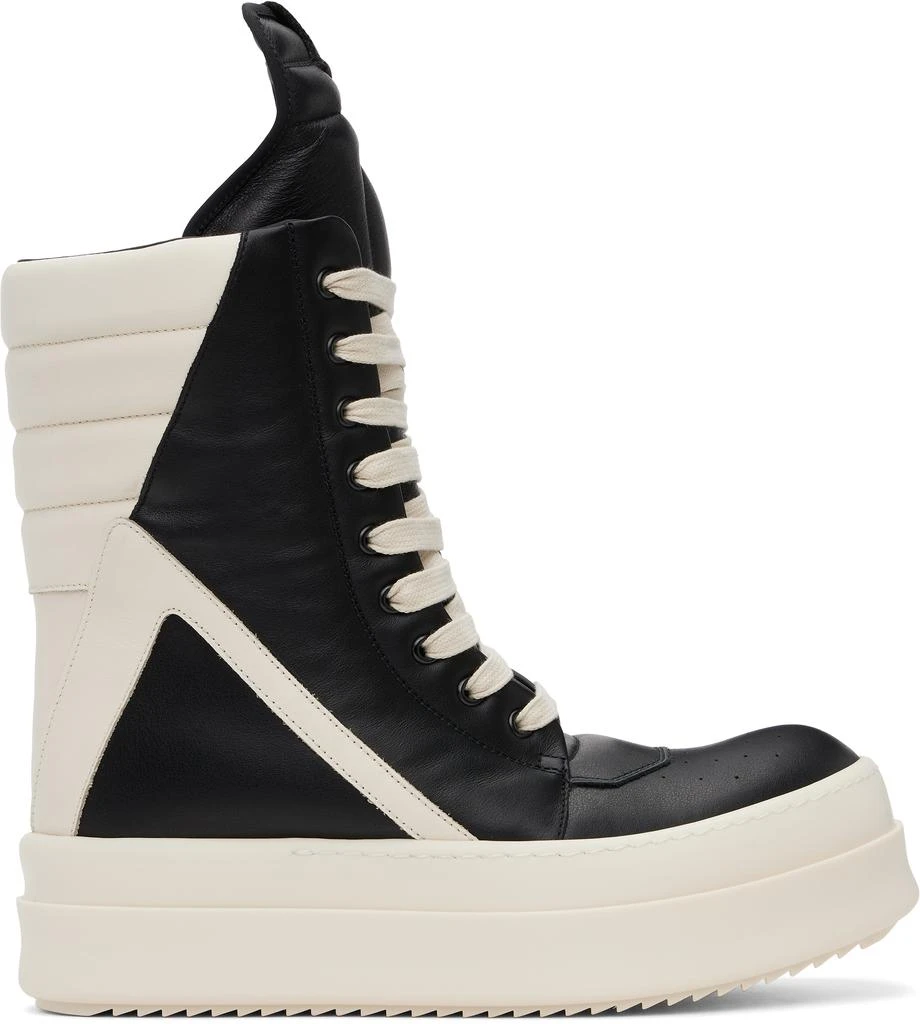 Rick Owens Black & Off-White Hollywood Mega Geobasket Sneakers 1
