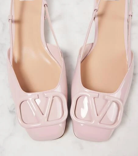 Valentino VLogo Signature leather slingback flats 5
