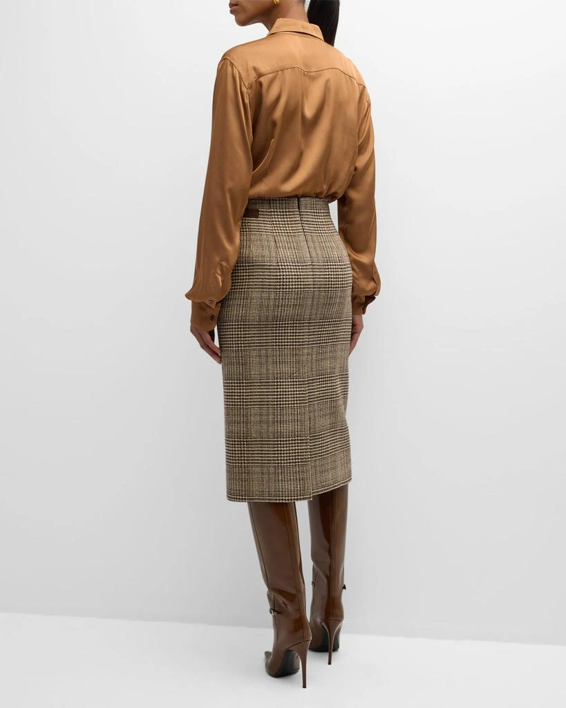 Recto Amber Check Wrap Midi Skirt 4