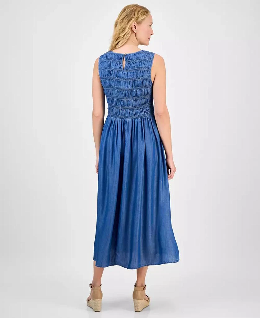 Style & Co Petite Smocked Sleeveless Round-Neck Midi Dress, Exclusively at Macy's 5