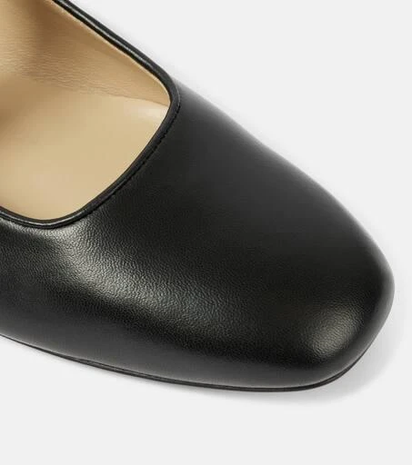 Le Monde beryl Pearl-embellished leather Mary Jane flats 5