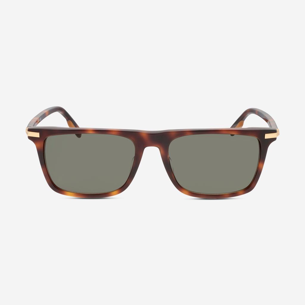 Ermenegildo Zegna Ermenegildo Zegna Men's Dark Havana & Green Square Sunglasses EZ0204