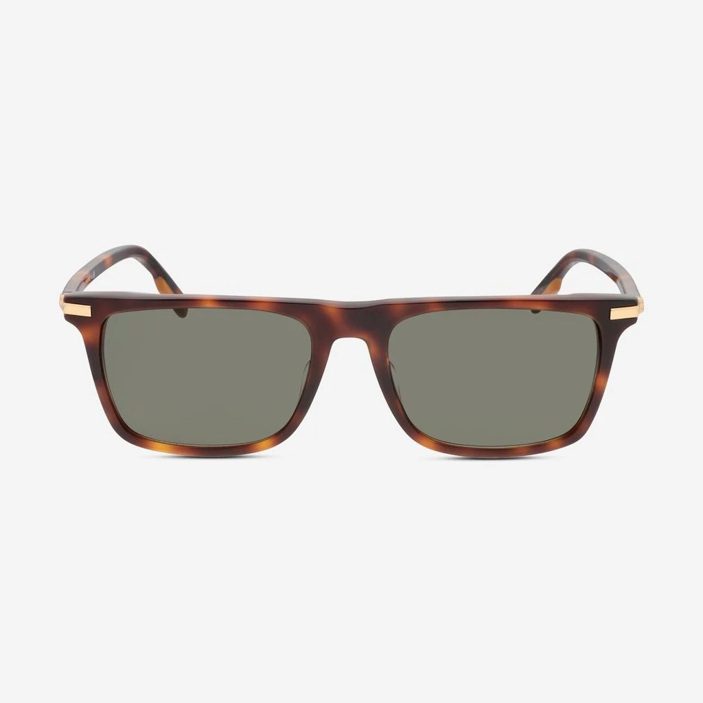 Ermenegildo Zegna Ermenegildo Zegna Men's Dark Havana & Green Square Sunglasses EZ0204 1