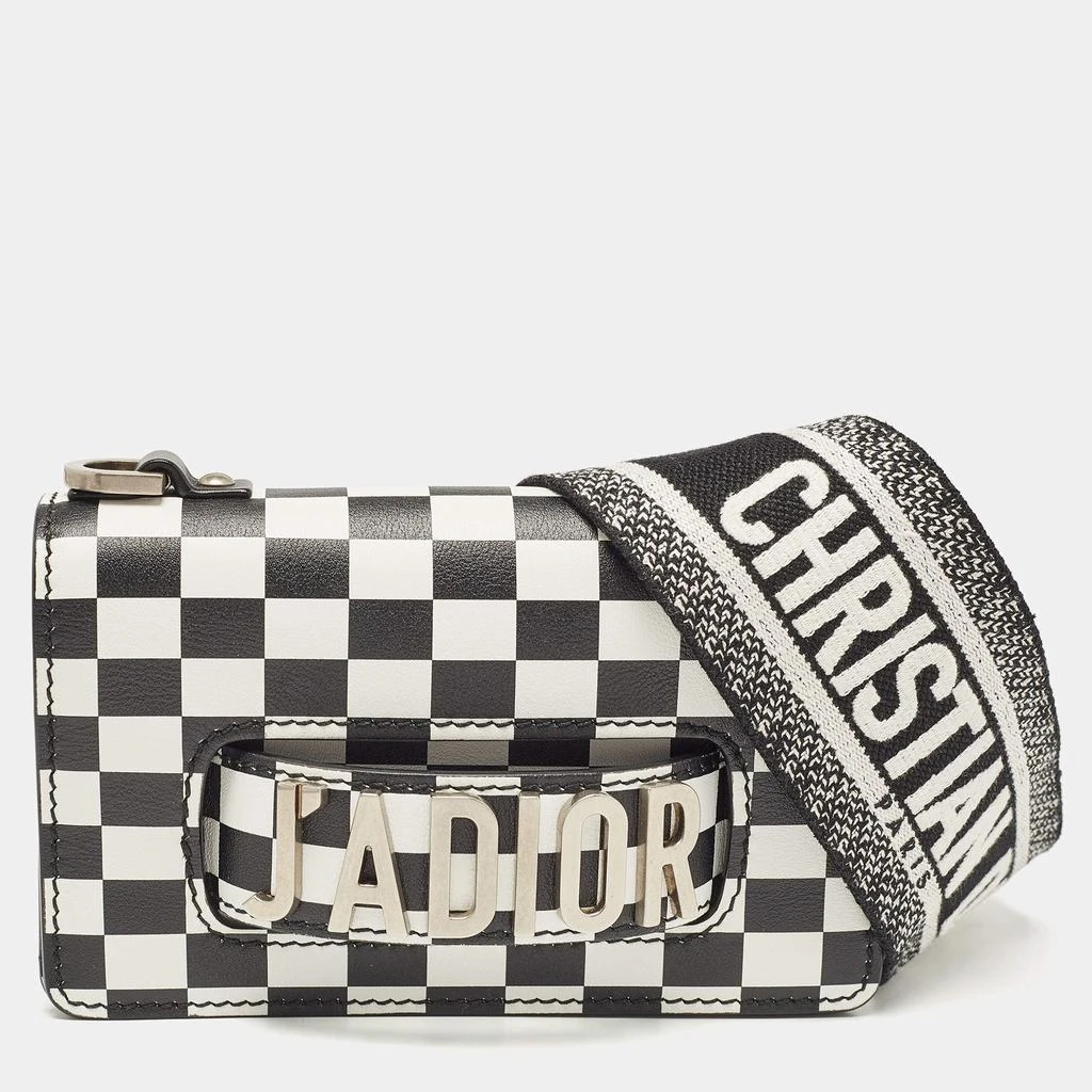 Dior Dior Black/White Leather Miss J'Adior Checkered Crossbody Bag 1