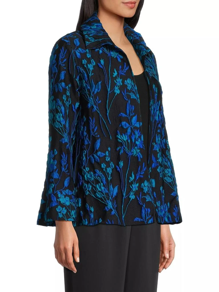 Caroline Rose Blue Moon Jacquard A-Line Jacket 4