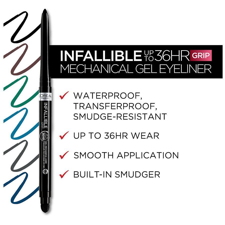 L'Oreal Paris Grip Precision Gel Eyeliner, Smudge Resistant, Long Lasting Waterproof