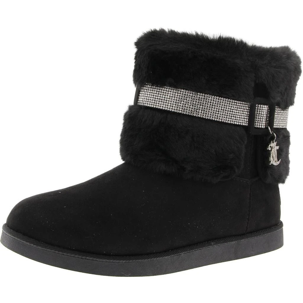 Juicy Couture Kursive Womens Faux Fur Faux Suede Booties 1