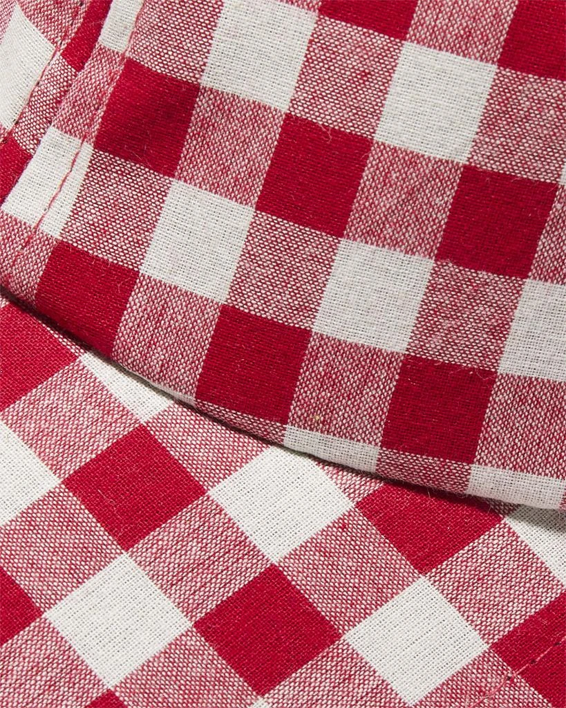 LELE SADOUGHI BowPearl Embellished Baseball Cap New Red White Gingham Lele Sadoughi Embellished Bow Baseball Hat - Hats - BeyondStyle main image 2