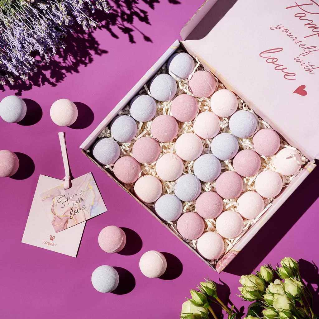 Lovery Bath Bombs Gift Set, 30pc Handmade Spa Body Care Balls in Variety Scents 2