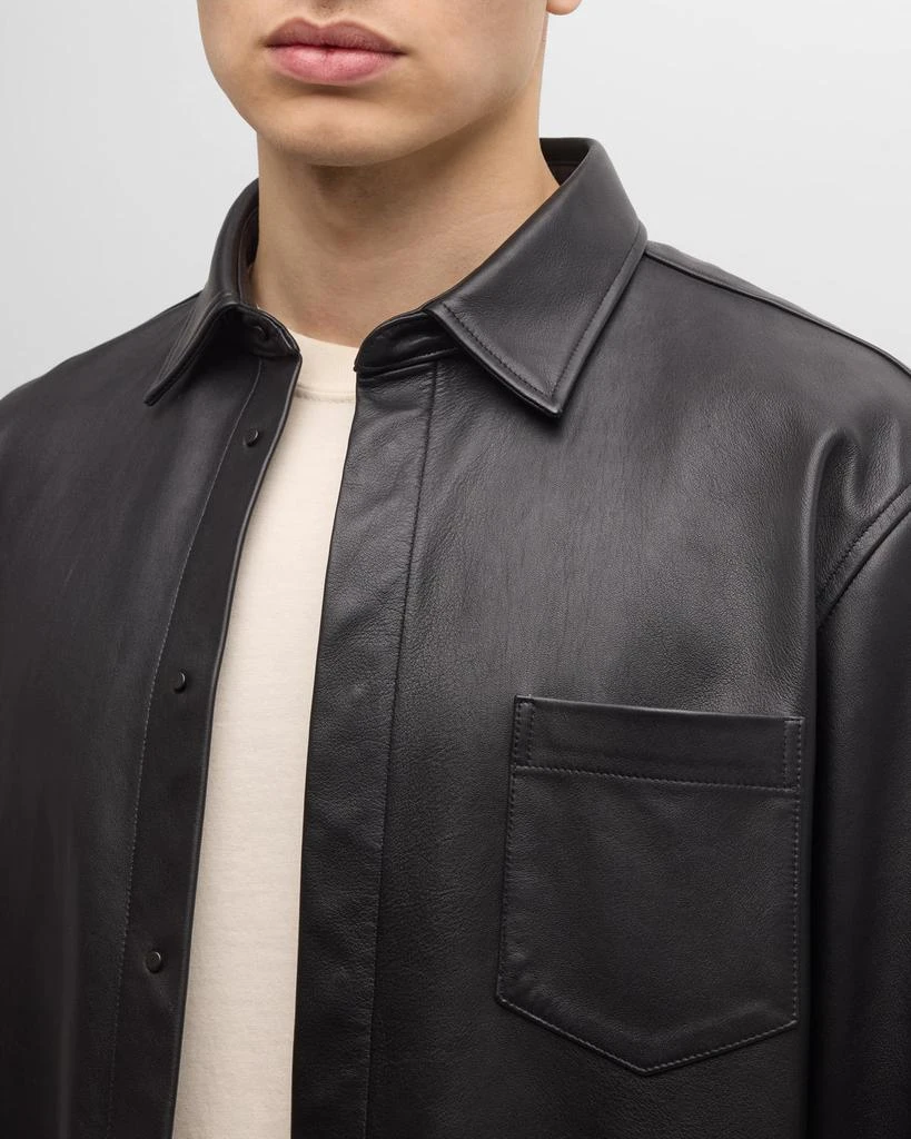 John Elliott Men's Leather Cloak Shirt 7