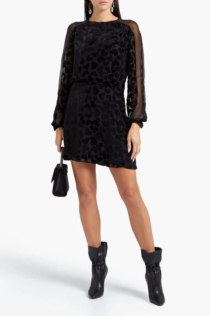 Yves Saint Laurent Devoré-velvet mini dress 2