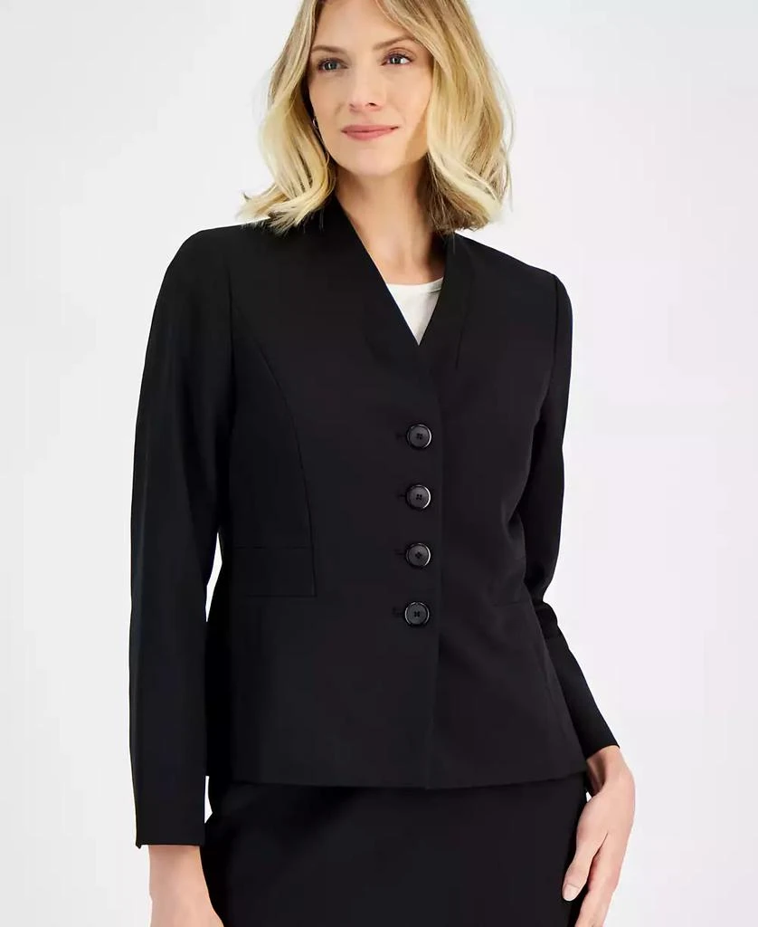 Le Suit Women's Stand-Collar Pencil Skirt Suit, Regular & Petite 4