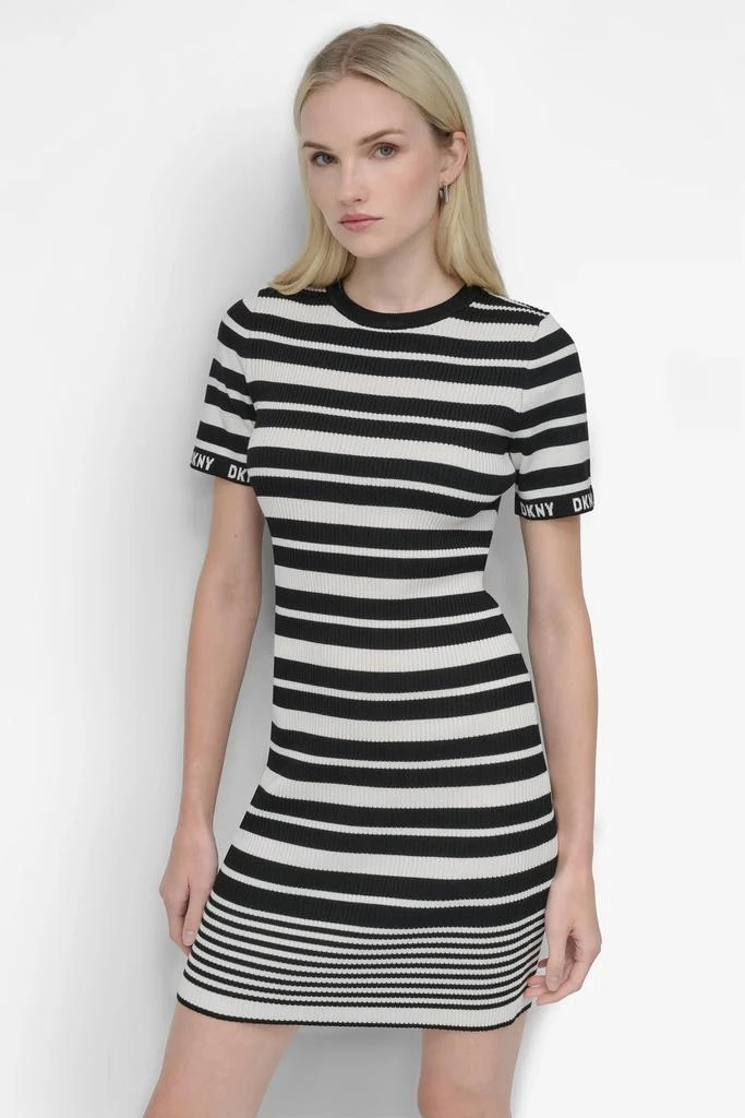 DKNY ALL OVER STRIPE LOGO DRESS 4