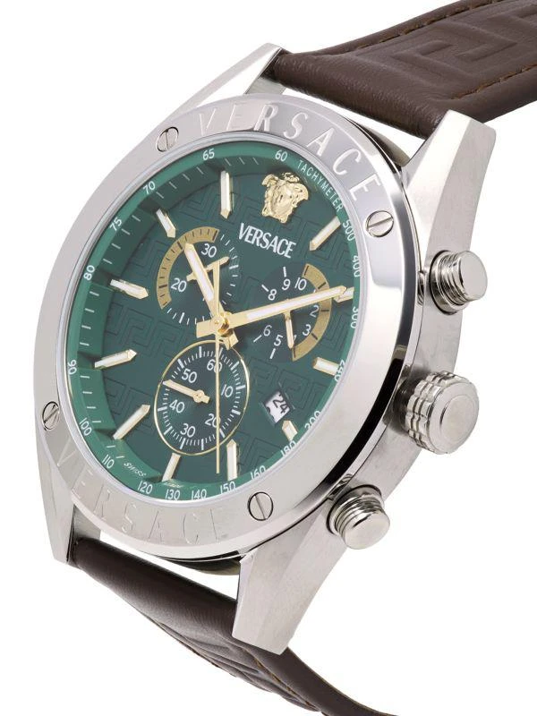 Versace Athletic Chrono Stainless Steel
Leather-Strap Watch/44MM 3