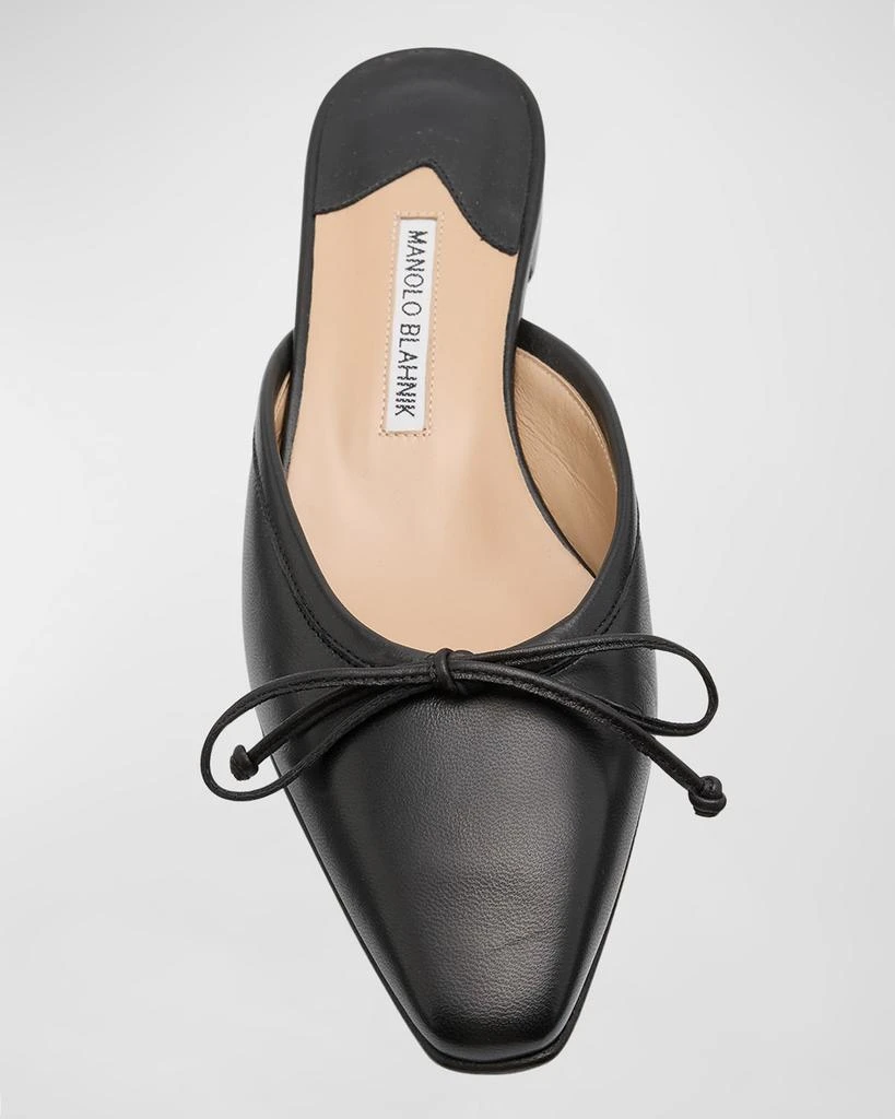 Manolo Blahnik Lambskin Bow Ballerina Mules 6
