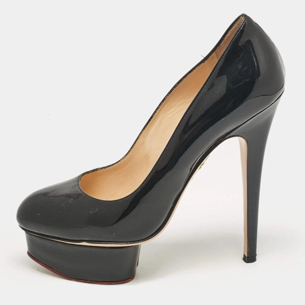 Charlotte Olympia Charlotte Olympia Black Patent Leather Dolly Platform Pumps size 38 1