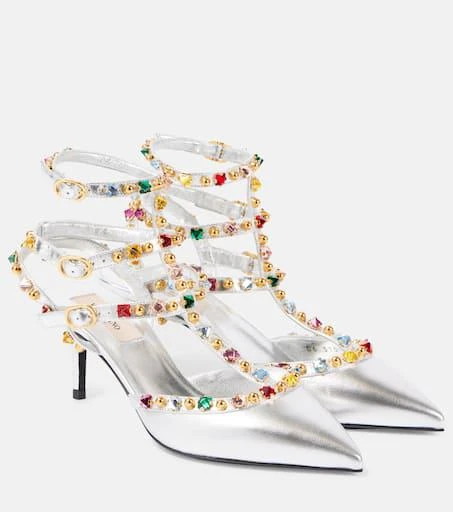 Valentino Rockstud 65 embellished leather pumps 1