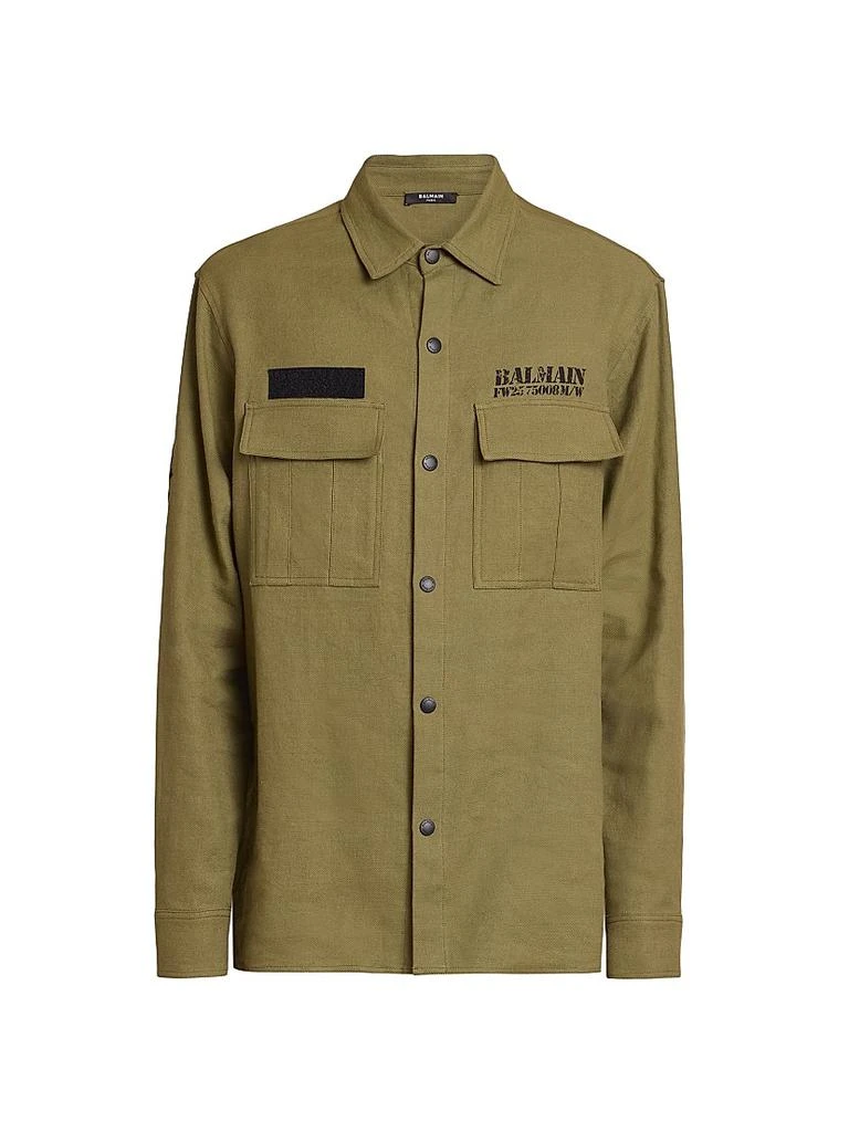 Balmain Logo Canvas Overshirt 1