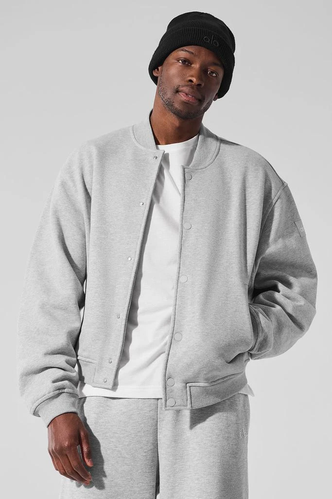 Alo Renown Varsity Jacket - Athletic Heather Grey 1