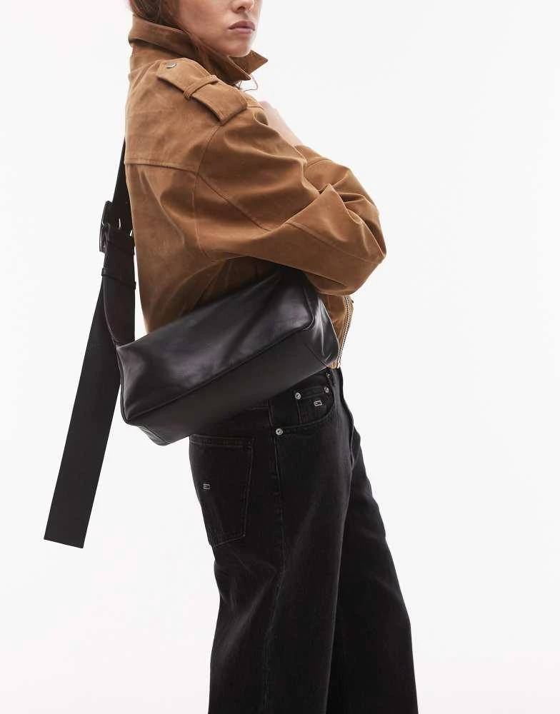 Topshop Topshop Charlie leather crossbody bag in black - BLACK 1
