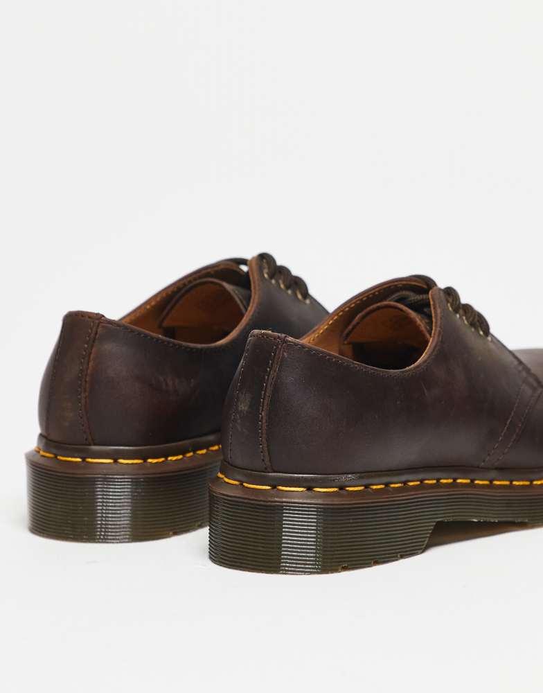 Dr Martens 1461 3 eye shoe in dark brown crazy horse – On Sale Now