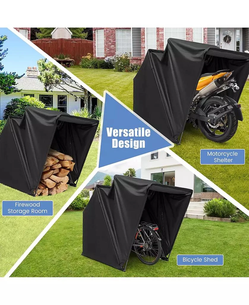SKONYON Outdoor Motorcycle Shelter Waterproof Motorbike Storage Tent with Cover-Black 5