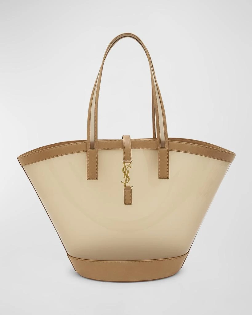 Yves Saint Laurent Medium YSL Vinyl Tote Basket Tote Bag 1