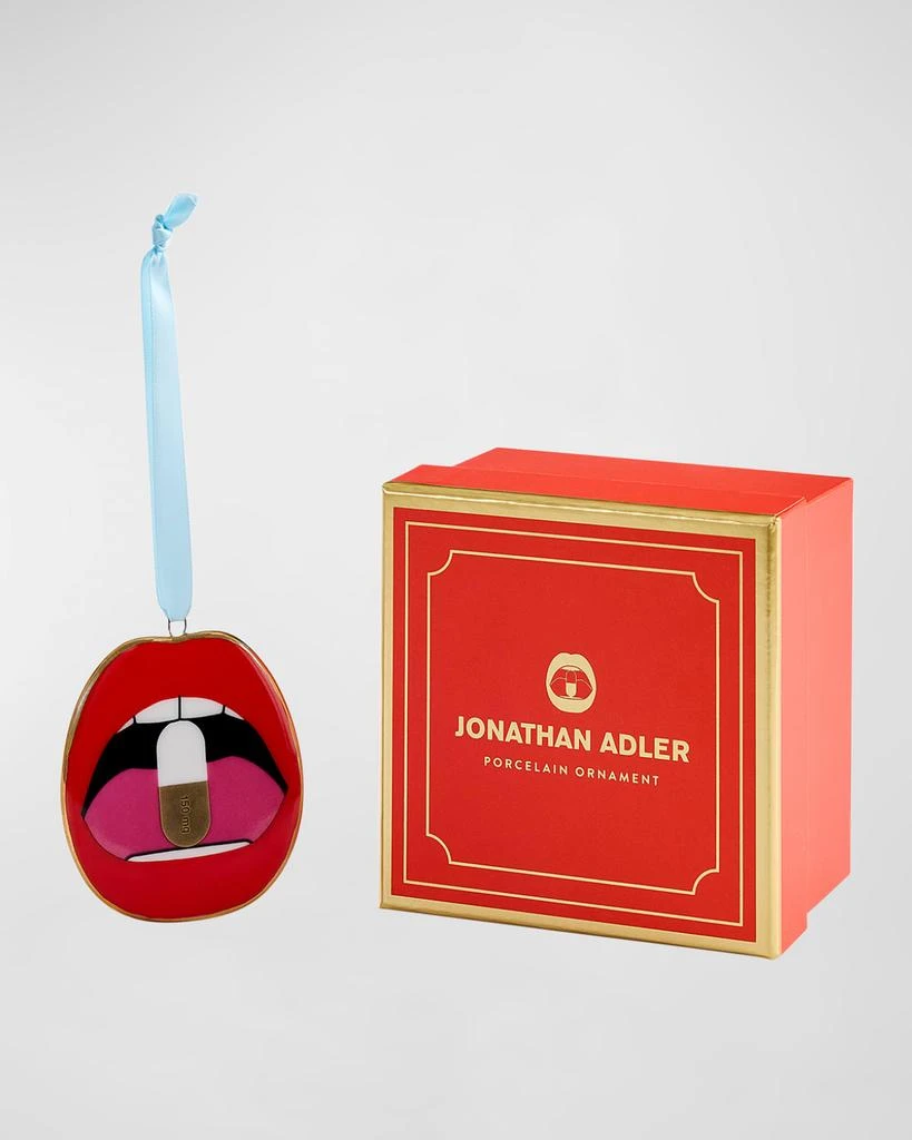 Jonathan Adler Lips Happy Pill Christmas Ornament 2