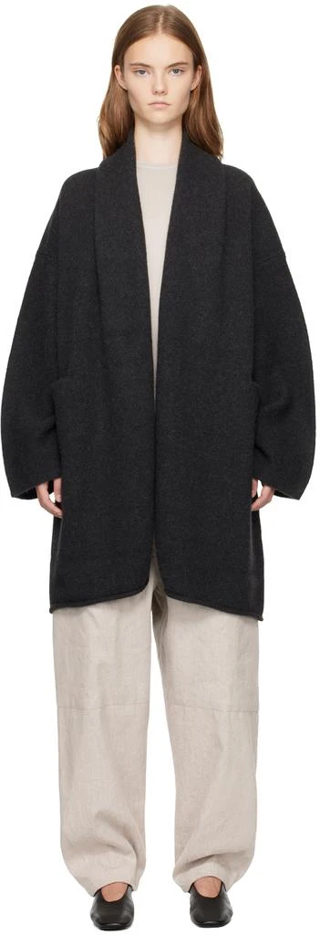 LAUREN MANOOGIAN Black Taper Coat 1