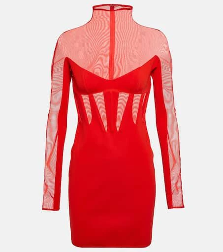 Mugler Tulle-trimmed minidress 1