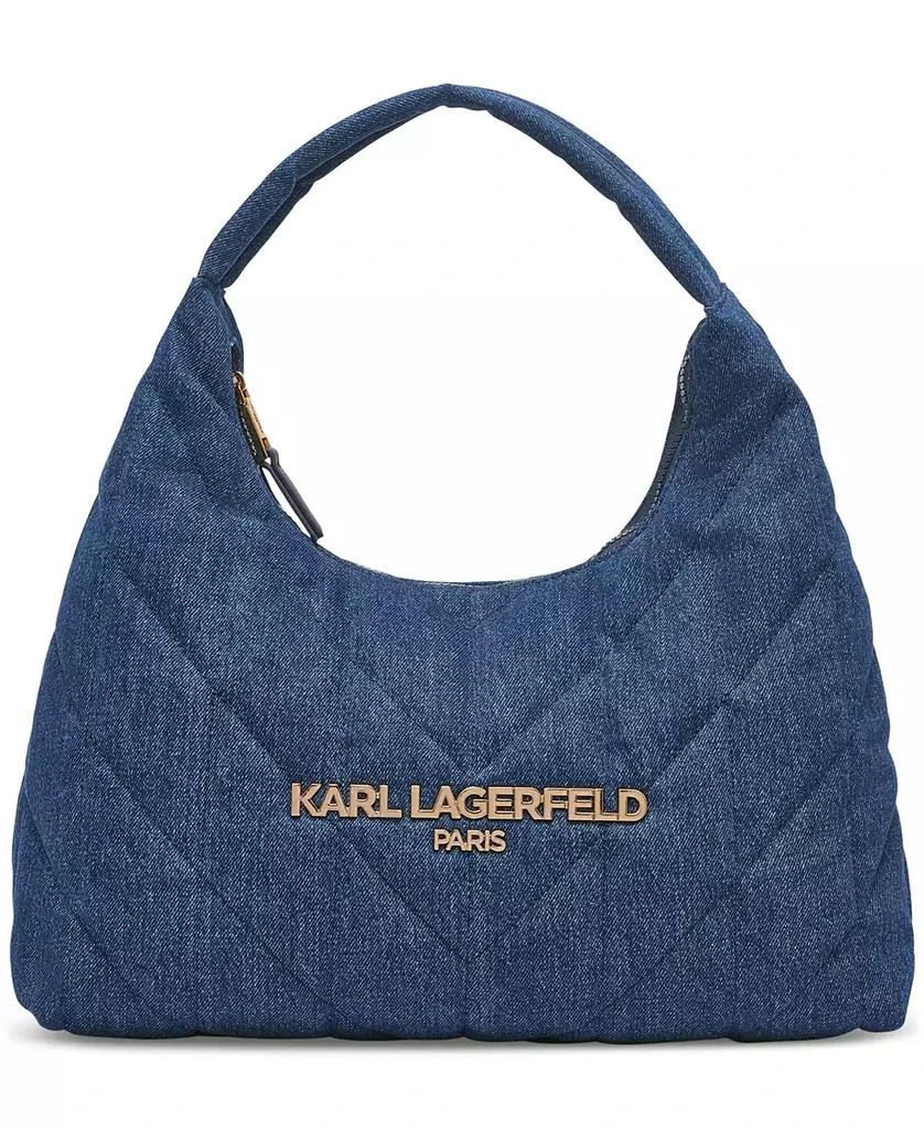 Karl Lagerfeld Paris Voyage Quilted Denim Hobo Bag 1