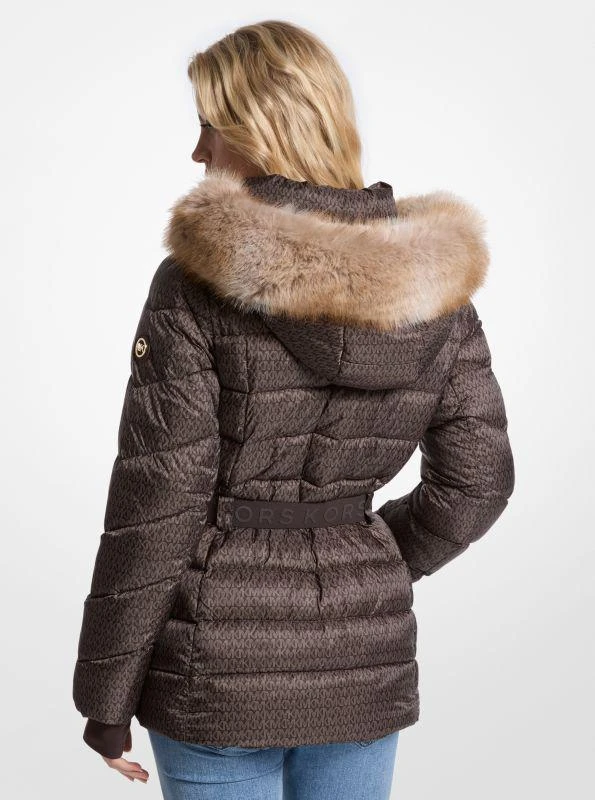 Michael Kors Faux Fur Trim Belted Puffer Jacket 2