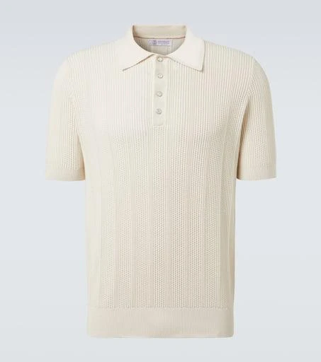 Brunello Cucinelli Knitted cotton polo shirt 1