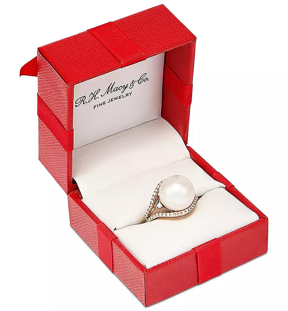 Honora Cultured White Ming Pearl (11-13mm) & Diamond (1/3 ct. t.w.) Ring in 14k Gold