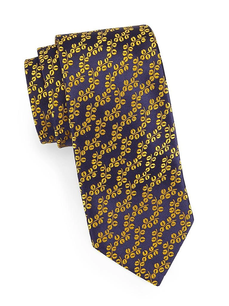 Charvet Coffee Vine Silk Jacquard Tie 1