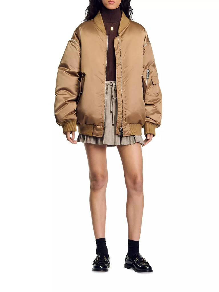 Sandro Satin Look Bomber Jacket 6