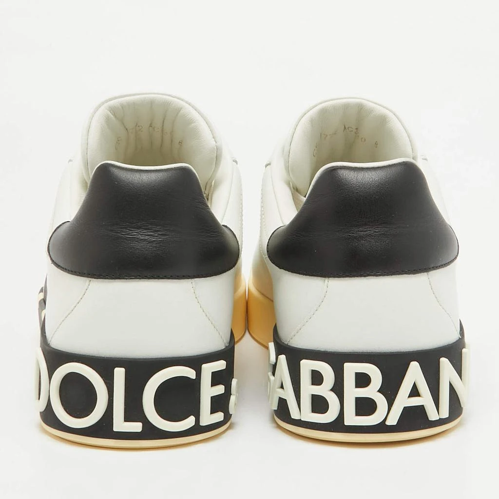 Dolce & Gabbana Dolce and Gabbana White/Blue Leather Portofino Royal Sneakers Size 42 5