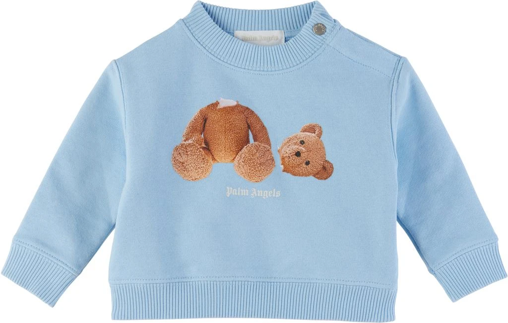 Palm Angels Baby Blue Bear Sweatshirt 1