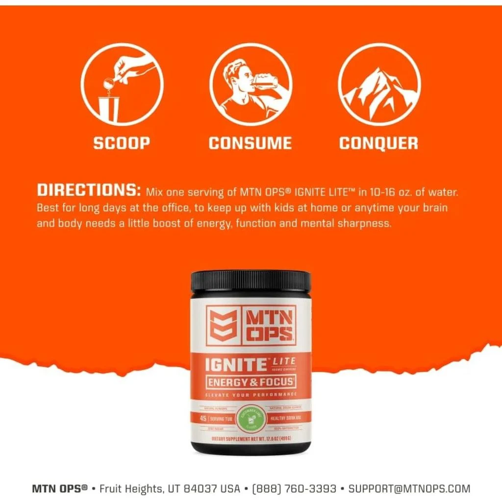 MTN OPS MTN OPS Ignite Lite Supercharged Energy Drink Mix 2