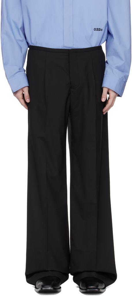 032c Black '032c Office Attire' Wide Leg Suit Trousers