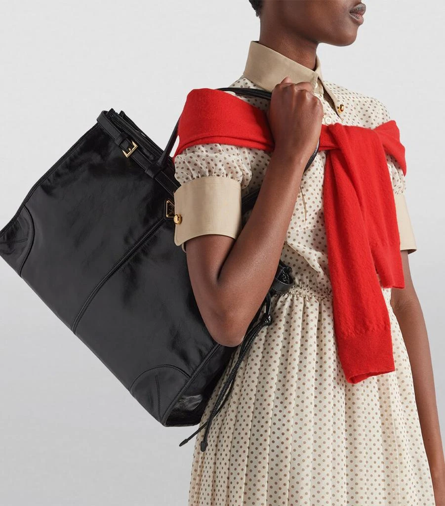 Prada Large Leather Bonnie Top-Handle Bag 6