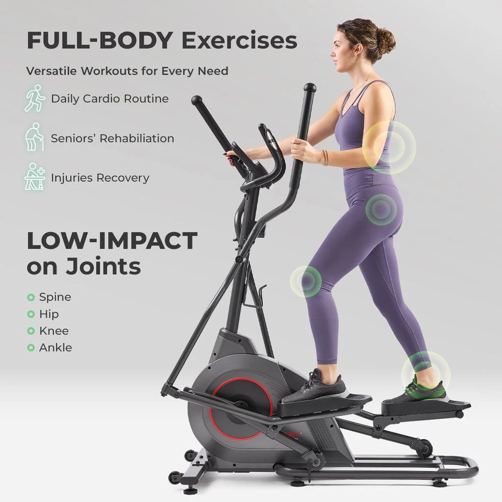 Sunny Health & Fitness Ultra Silent Smart Elliptical Exerciser with 16” Long Stride Training Machine 2