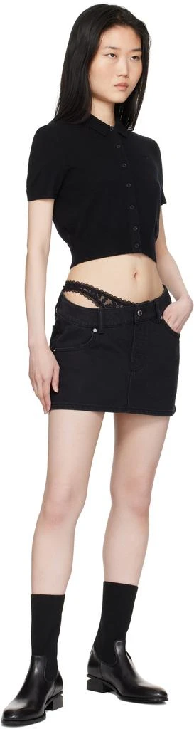 Alexander Wang Black Pre-Styled Asymmetrical Lace Denim Miniskirt 4