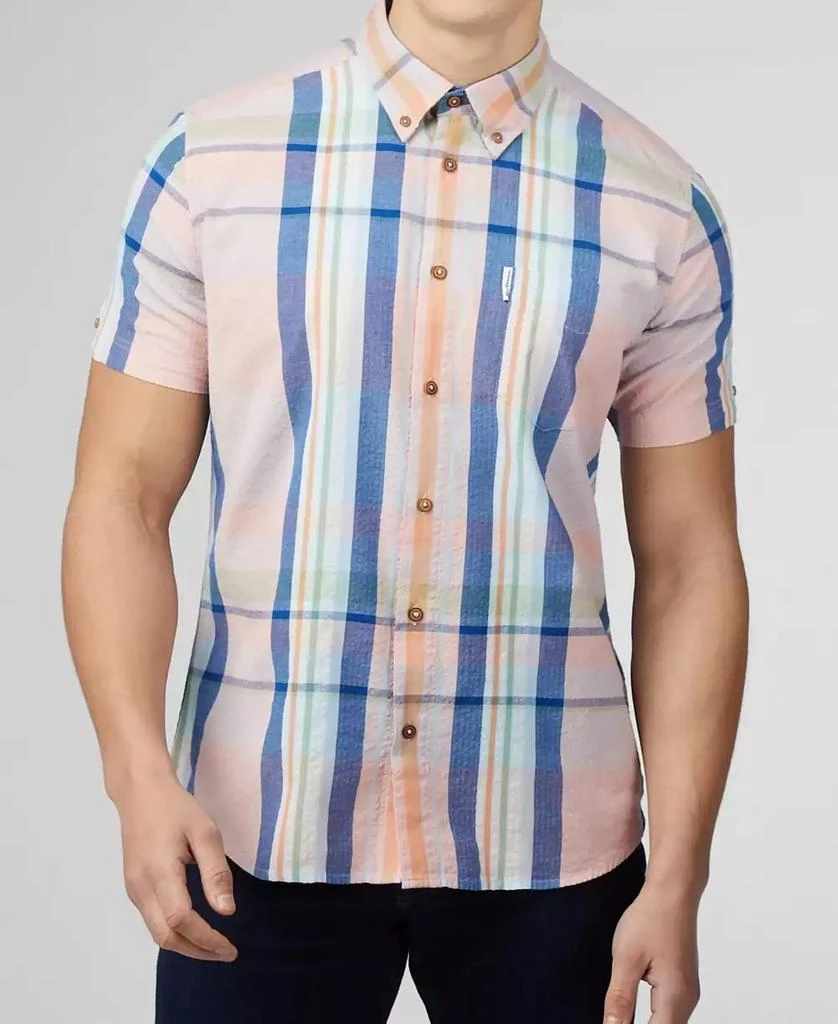 Ben Sherman Men's Seersucker Check Short Sleeve Shirt 1