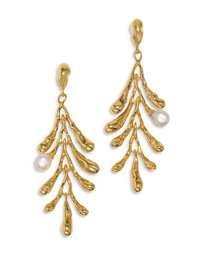 Alexis Bittar Perla 14K Gold Plate & Cultured Freshwater Pearl Cascading Drop Earrings, 4.5"L 1