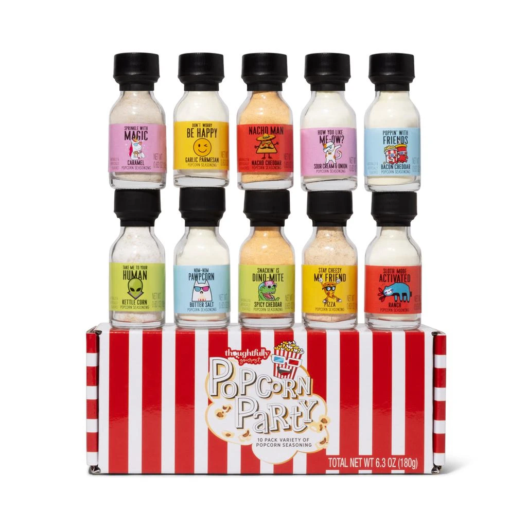 Thoughtfully Gourmet, Popcorn Party Seasoning Sampler Gift Set, Set of 10 1